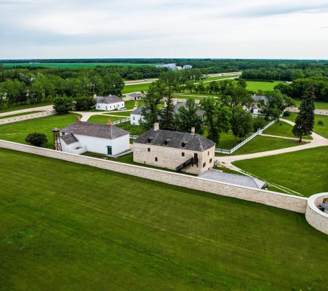 Luftbildaufnahme von Lower Fort Garry