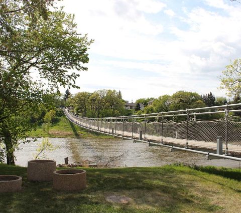 Pont tournant au-dessus de la rivière Souris