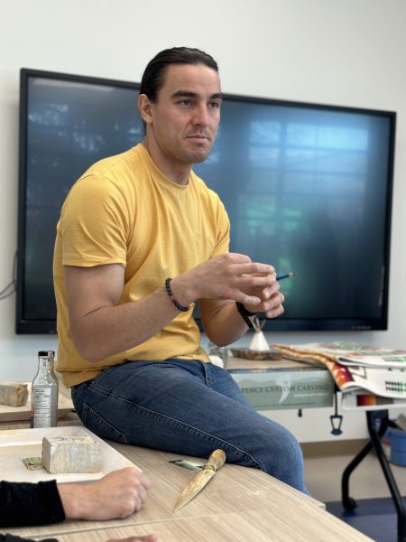 Exquisite custom carving by Fredrick Spence, showcasing masterful craftsmanship and artistic vision in every intricate detail