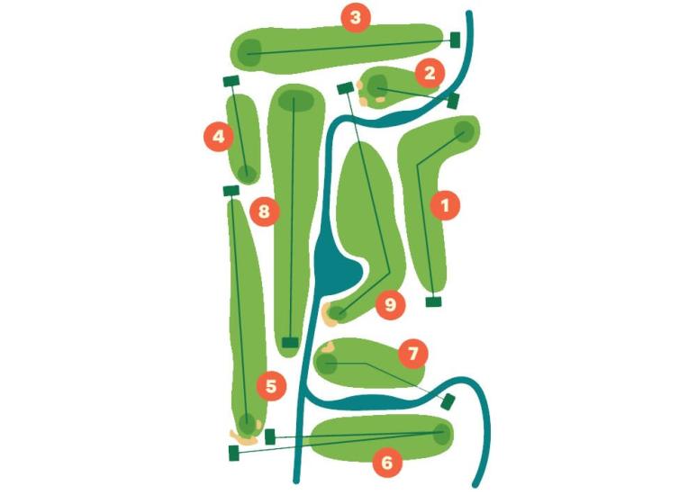 Townsend1 Golf Map: Exploring pristine fairways and lush greens, a golfer's haven in Manitoba's scenic landscape.