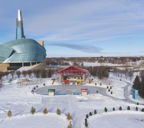 The Forks CMHR Winter Drone