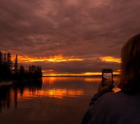 parc national de riding mountain coucher de soleil