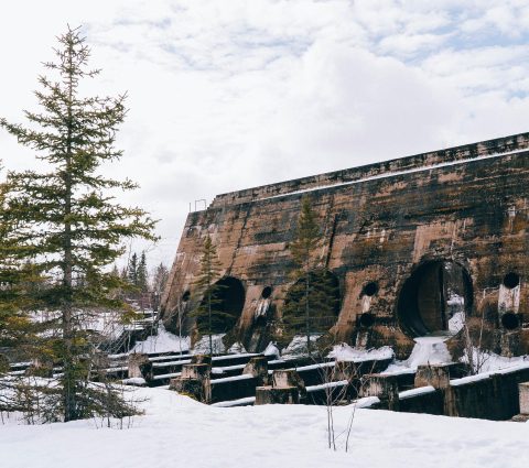 The Old Pinawa Dam in winter