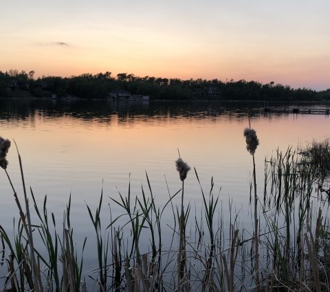 Coucher de soleil sur le lac Metigoshe